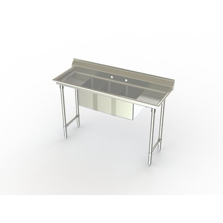 Aero Manufacturing Convenience Store Sinks 3-Bowl, 16" W X 14" L-R Bowl 3CS3-1614-11.5LR